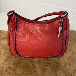 Fossil Vintage Red Leather Shoulder Bag